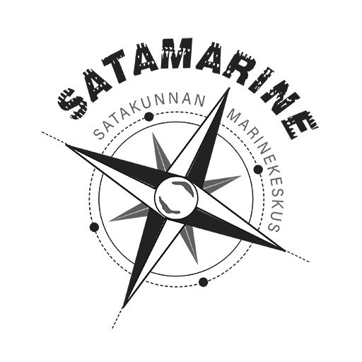 Kompassiruusu satamarinen logo jossa lukee satakunnan marinekeskus.